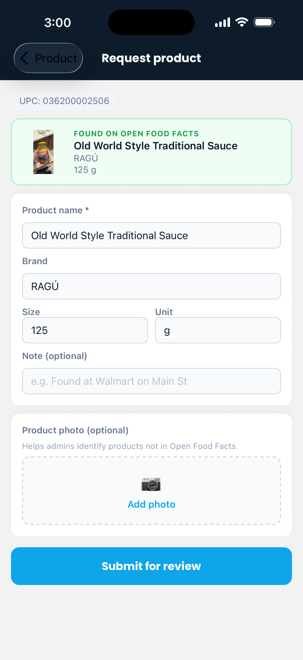 Open Food Facts Import