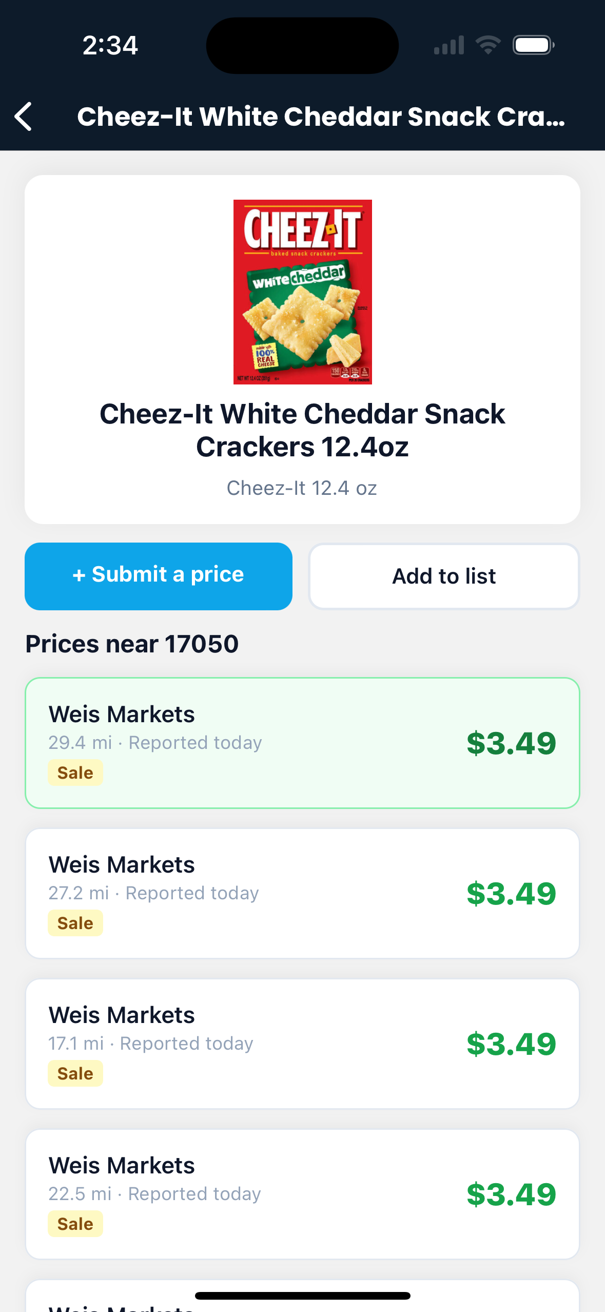 Product Price List